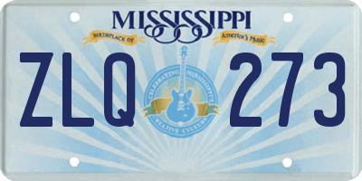 MS license plate ZLQ273