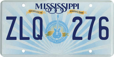 MS license plate ZLQ276