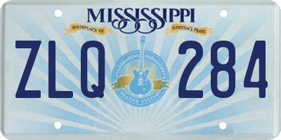 MS license plate ZLQ284