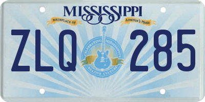 MS license plate ZLQ285