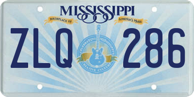 MS license plate ZLQ286