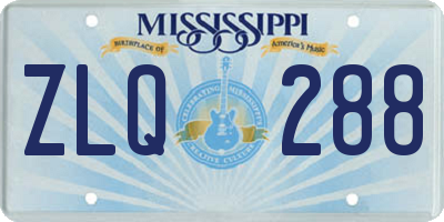 MS license plate ZLQ288