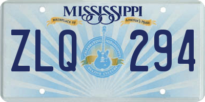 MS license plate ZLQ294