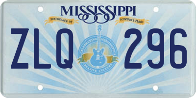 MS license plate ZLQ296