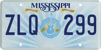 MS license plate ZLQ299
