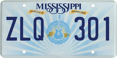 MS license plate ZLQ301