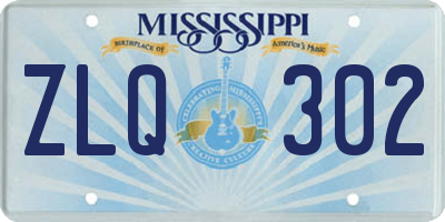 MS license plate ZLQ302