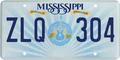 MS license plate ZLQ304