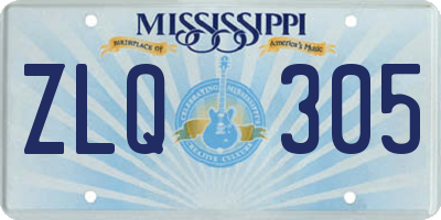 MS license plate ZLQ305