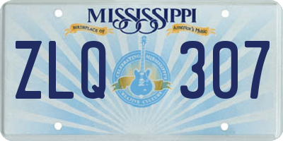 MS license plate ZLQ307
