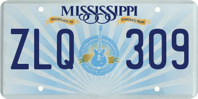 MS license plate ZLQ309