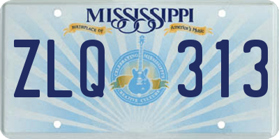 MS license plate ZLQ313