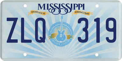 MS license plate ZLQ319