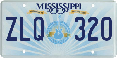 MS license plate ZLQ320