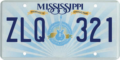 MS license plate ZLQ321