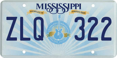 MS license plate ZLQ322
