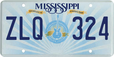 MS license plate ZLQ324