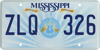 MS license plate ZLQ326