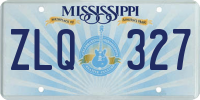 MS license plate ZLQ327