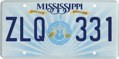 MS license plate ZLQ331
