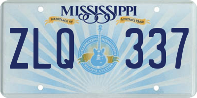 MS license plate ZLQ337