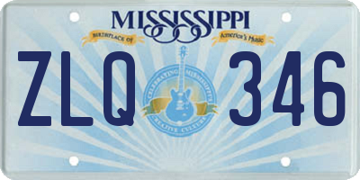 MS license plate ZLQ346