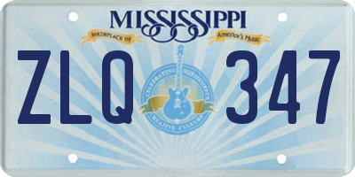 MS license plate ZLQ347