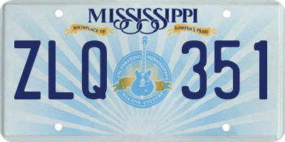 MS license plate ZLQ351