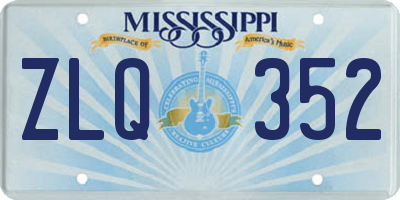 MS license plate ZLQ352