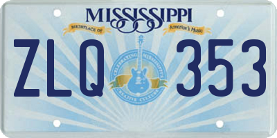 MS license plate ZLQ353