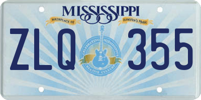 MS license plate ZLQ355