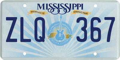 MS license plate ZLQ367