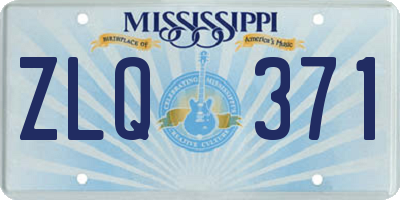 MS license plate ZLQ371