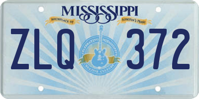MS license plate ZLQ372