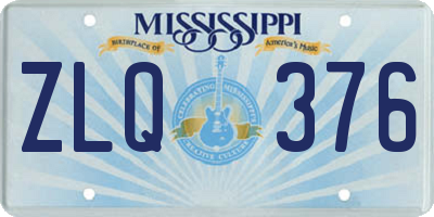 MS license plate ZLQ376