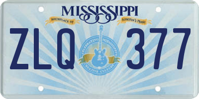 MS license plate ZLQ377