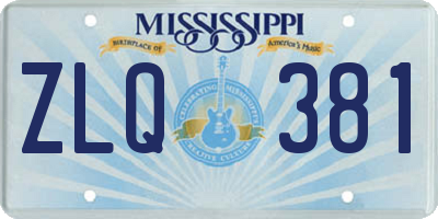 MS license plate ZLQ381
