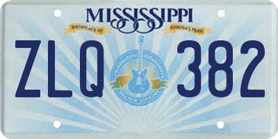 MS license plate ZLQ382