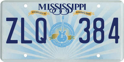 MS license plate ZLQ384
