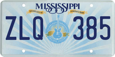 MS license plate ZLQ385