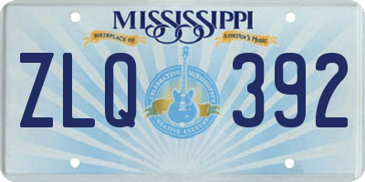 MS license plate ZLQ392
