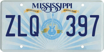 MS license plate ZLQ397