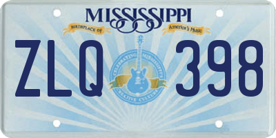 MS license plate ZLQ398