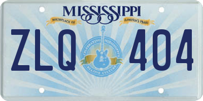 MS license plate ZLQ404