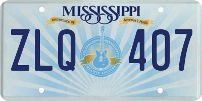 MS license plate ZLQ407