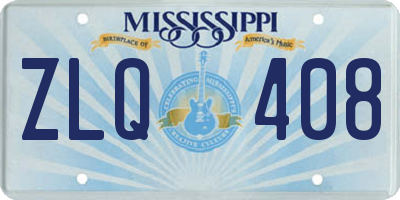 MS license plate ZLQ408