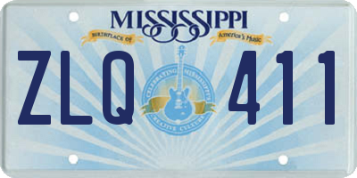 MS license plate ZLQ411