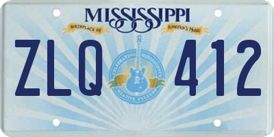 MS license plate ZLQ412