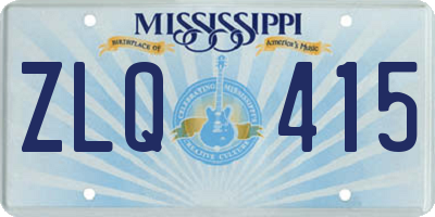 MS license plate ZLQ415