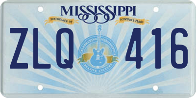 MS license plate ZLQ416